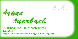 arpad auerbach business card