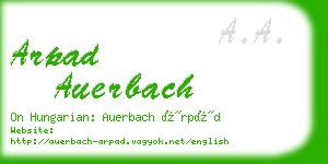 arpad auerbach business card